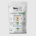Verpackung der glutenfreien Bio-Backmischung broat Sorte das Kleeige. Aufdruck: ohne Zusatzstoffe, vegan, Proteinquelle und Beta-Glucan-Lieferant. Frei von Milch, Ei, Nüssen und Soja