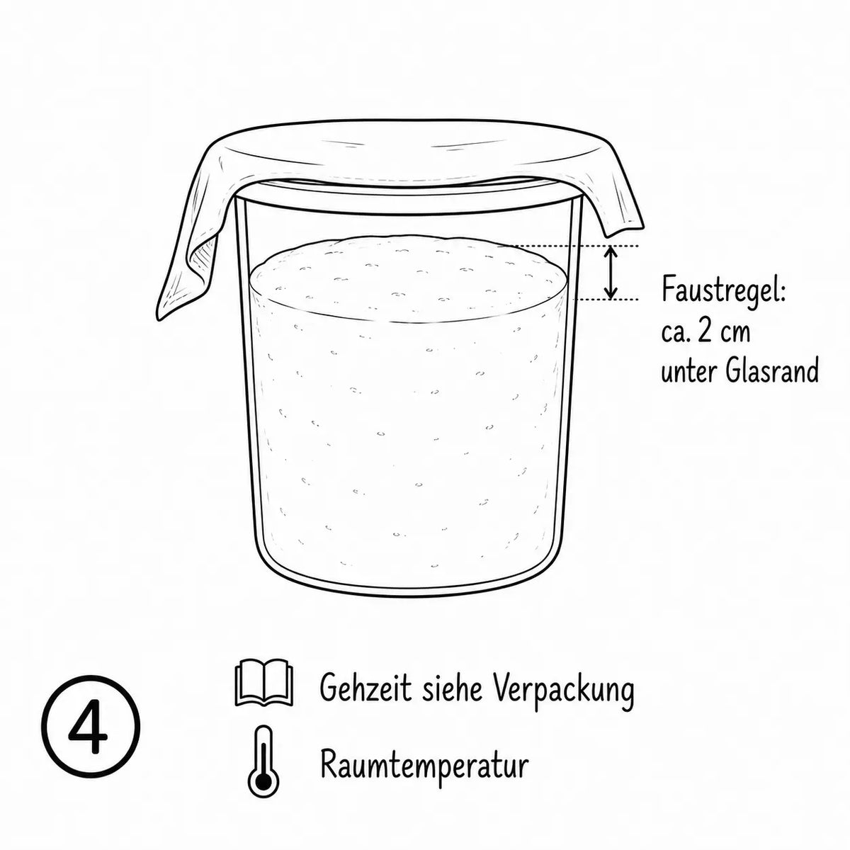 abdecken und gehen lassen