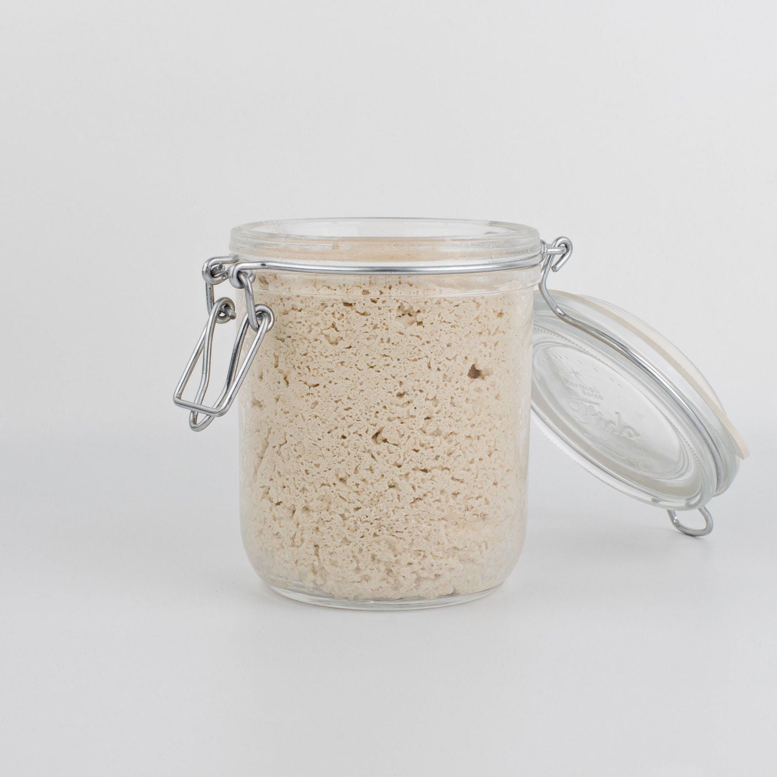 Glutenfreie Bio Backmischung Broat® – perfekt für Brot im Weckglas gebacken, ohne Zusatzstoffe, ballaststoffreich, zuckerarm und ideal für Single-Haushalte. Abgebildet als glutenfreie Teig - das Kleeige