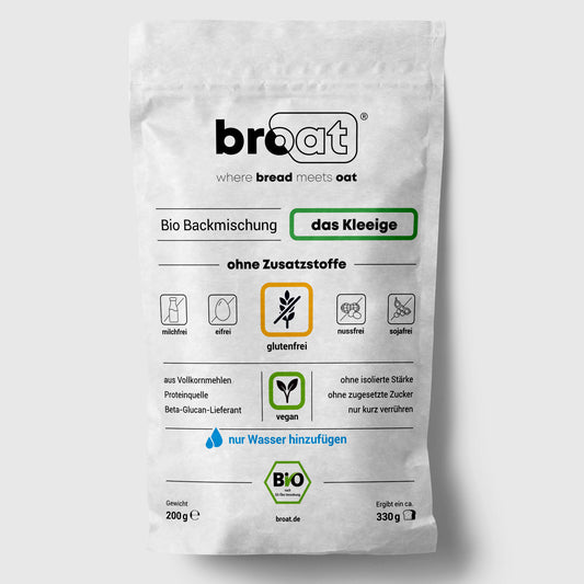 Broat Bio-Brot-Backmischung "das Kleeige", glutenfrei, vegan, ohne Zusatzstoffe, 200g Packung